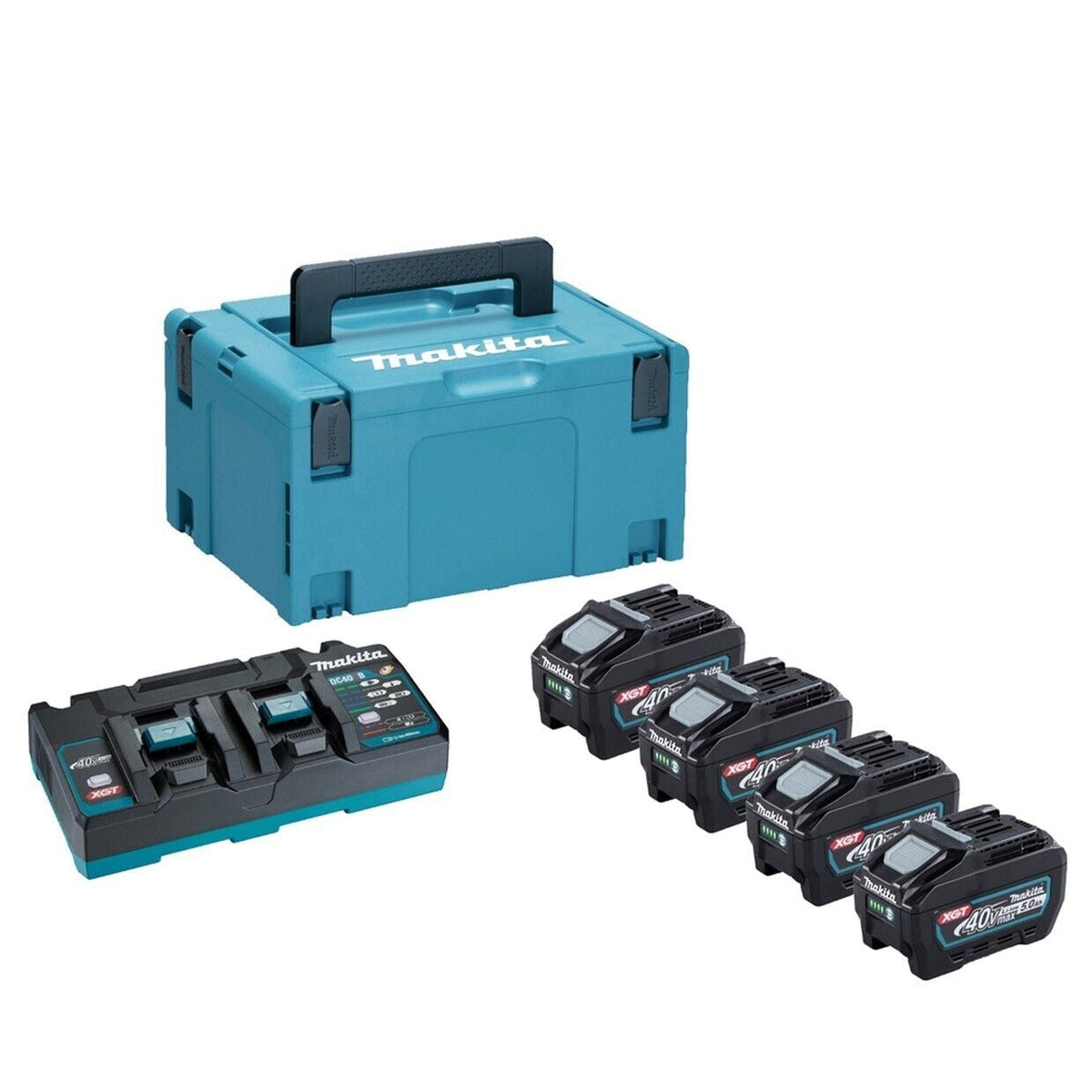 Makita 191U48-0 Power Source Kit XGT 4 x BL4050F 5 0Ah Batteries DC40RB Gold