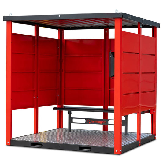 Armorgard FR200-S Flat Packed Smoking Shelter with Bench 2100mm x 245mm x 2110mm Safe Smoking Areas