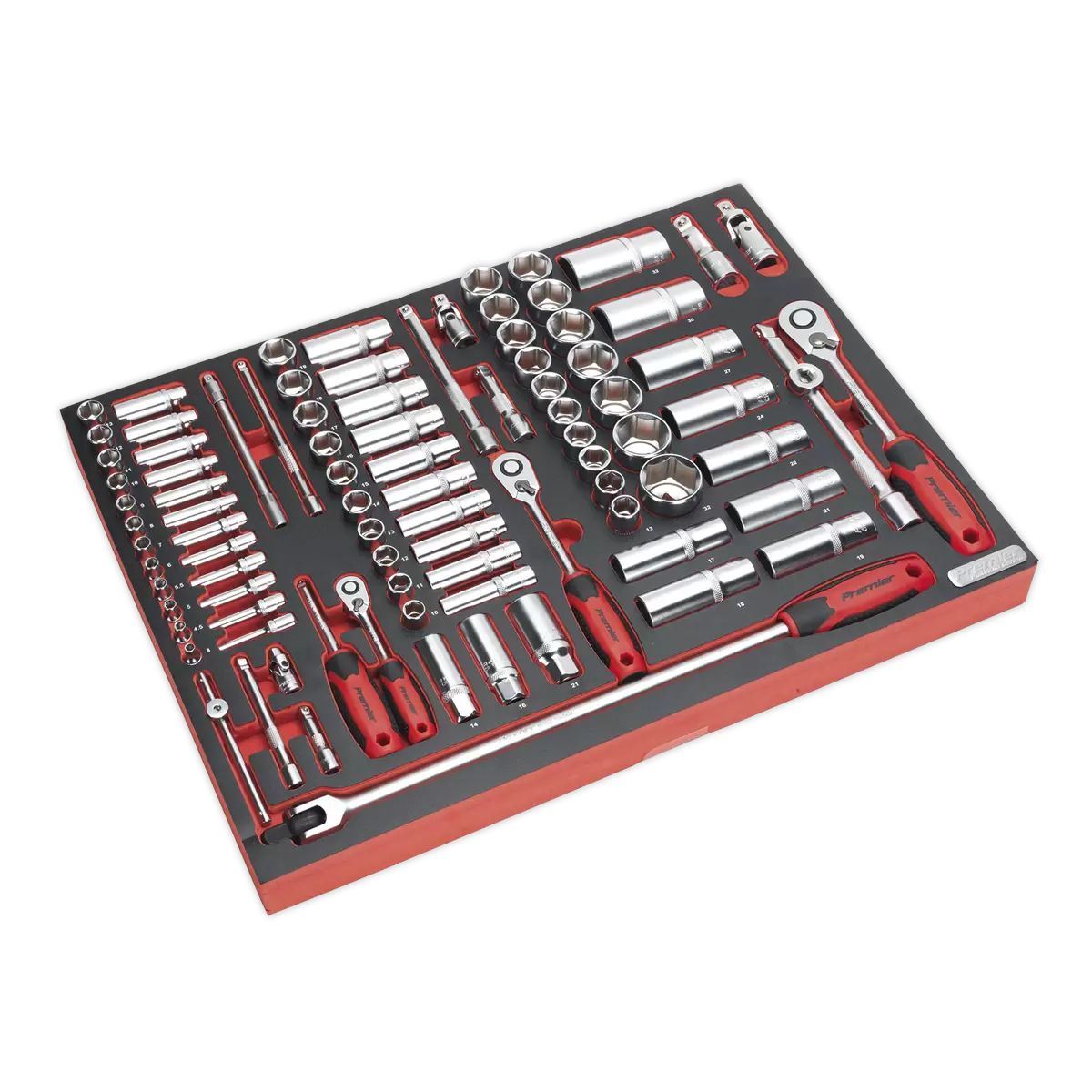 Sealey TBTPCOMBO2 Tool Chest Combination 14 Drawer with Ball Bearing Slides Black & 446pc Tool Kit