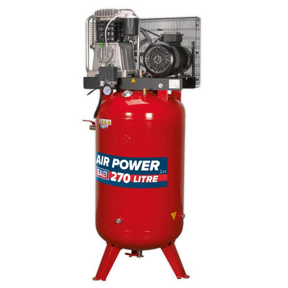 Sealey SACV52775B 270L Vertical Belt Drive Air Compressor 415V/32A