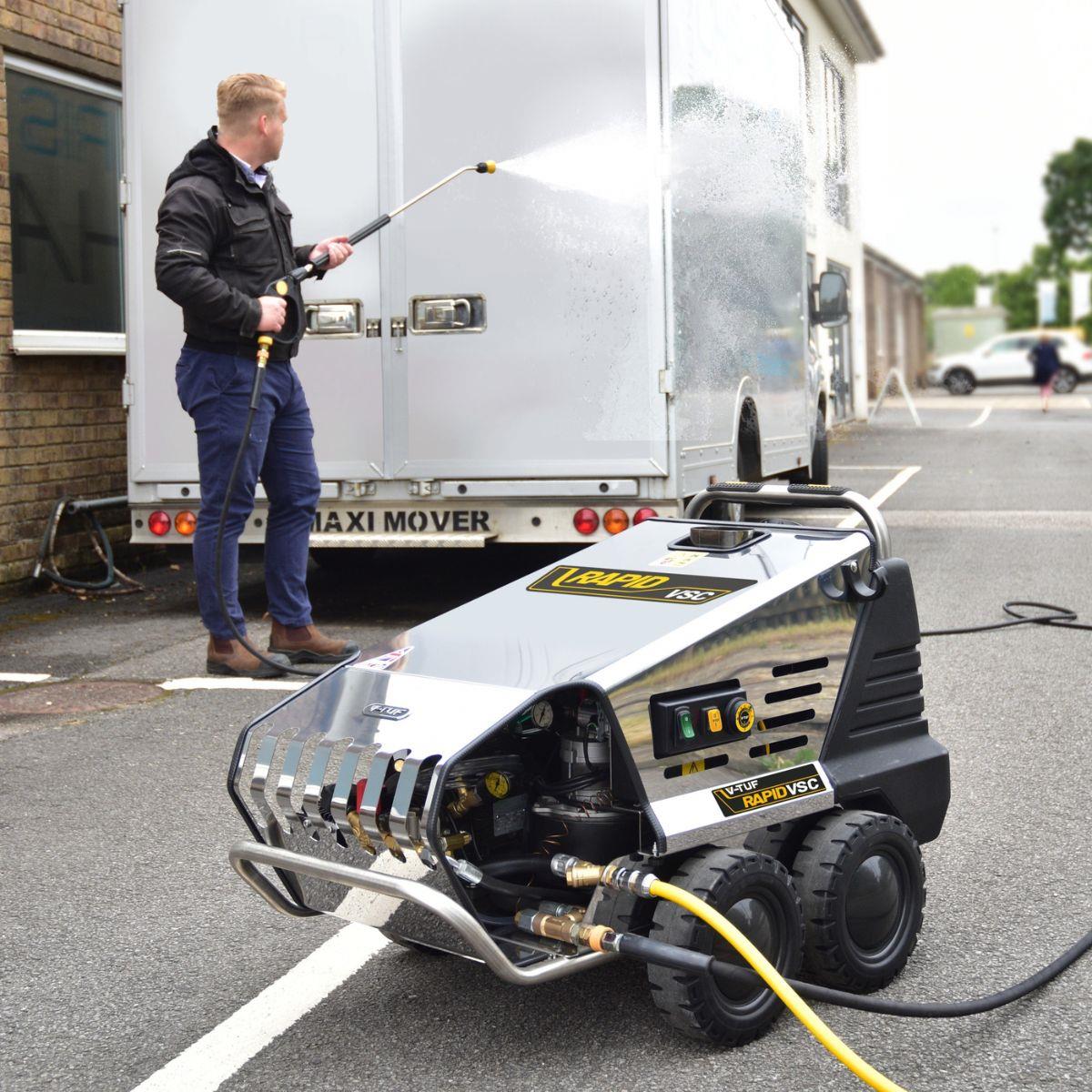 V-TUF RAPIDVSC415V Hot Water Stainless Industrial Mobile Pressure Washer 2200psi, 150Bar & 15L/min