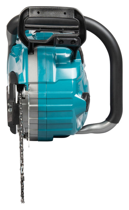 Makita UC030GZKIT 2 x BL4080H AND DOUBLE CHARGER 40V Max XGT 400mm 16" Brushless Rear Handle Chainsaw Body Only Gold