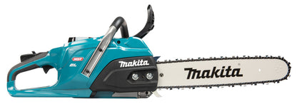 Makita UC030GZKIT 2 x BL4080H AND DOUBLE CHARGER 40V Max XGT 400mm 16" Brushless Rear Handle Chainsaw Body Only Gold