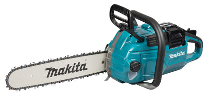 Makita UC030GZKIT 2 x BL4080H AND DOUBLE CHARGER 40V Max XGT 400mm 16" Brushless Rear Handle Chainsaw Body Only Gold