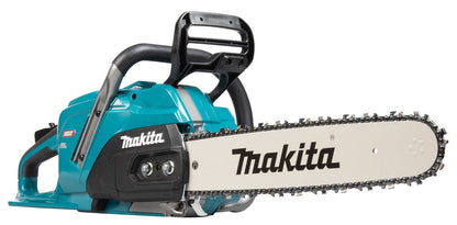 Makita UC030GZKIT 2 x BL4080H AND DOUBLE CHARGER 40V Max XGT 400mm 16" Brushless Rear Handle Chainsaw Body Only Gold