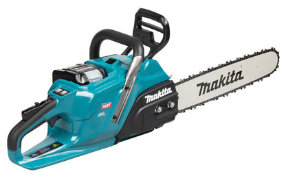 Makita UC030GZKIT 2 x BL4080H AND DOUBLE CHARGER 40V Max XGT 400mm 16" Brushless Rear Handle Chainsaw Body Only Gold