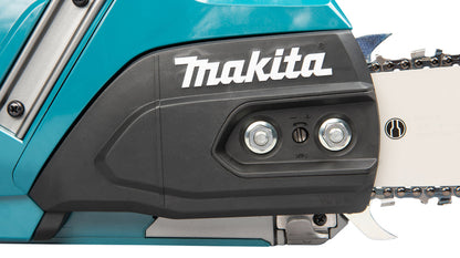 Makita UC030GZKIT 2 x BL4080H AND DOUBLE CHARGER 40V Max XGT 400mm 16" Brushless Rear Handle Chainsaw Body Only Gold