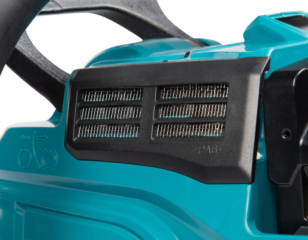 Makita UC030GZKIT 2 x BL4080H AND DOUBLE CHARGER 40V Max XGT 400mm 16" Brushless Rear Handle Chainsaw Body Only Gold