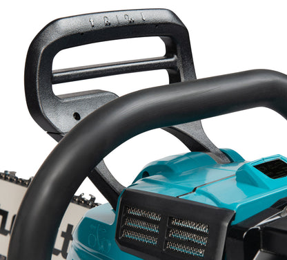 Makita UC030GZKIT 2 x BL4080H AND DOUBLE CHARGER 40V Max XGT 400mm 16" Brushless Rear Handle Chainsaw Body Only Gold