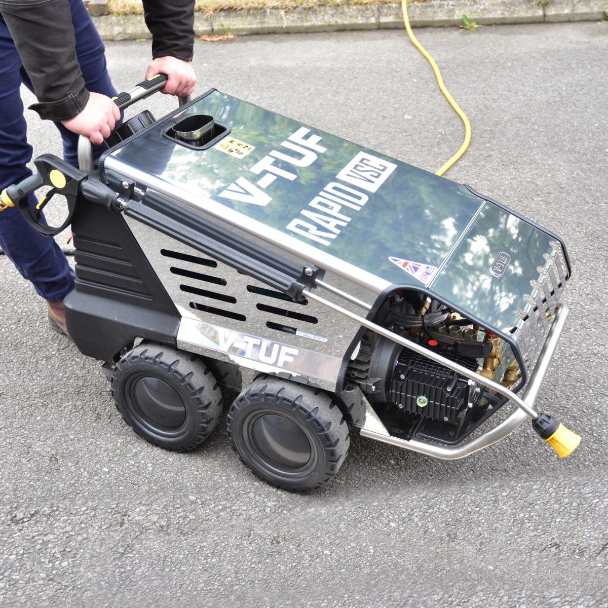 V-TUF RAPIDVSC415V Hot Water Stainless Industrial Mobile Pressure Washer 2200psi, 150Bar & 15L/min