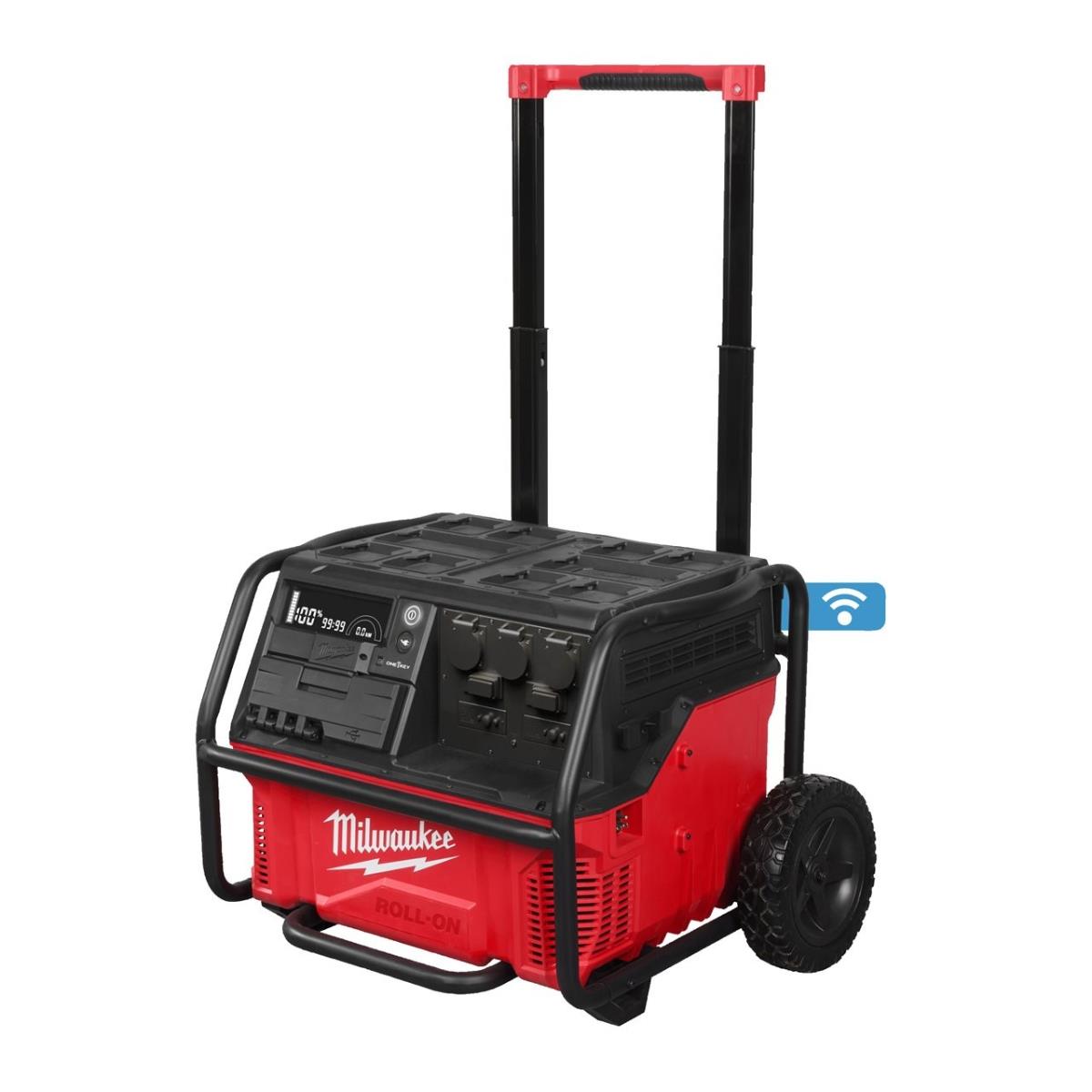 Milwaukee IRPSUOP2500 GB2 Packout Roll-On Mobile Power Supply 240V with 3 x 6.0Ah FORGE Battery & 6 Bay Rapid Charger