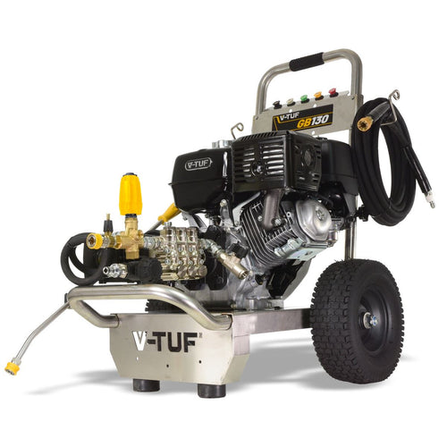 V-TUF GB130 15L/min Industrial 13HP Gearbox Driven Honda Petrol Pressure Washer 3630psi & 250Bar
