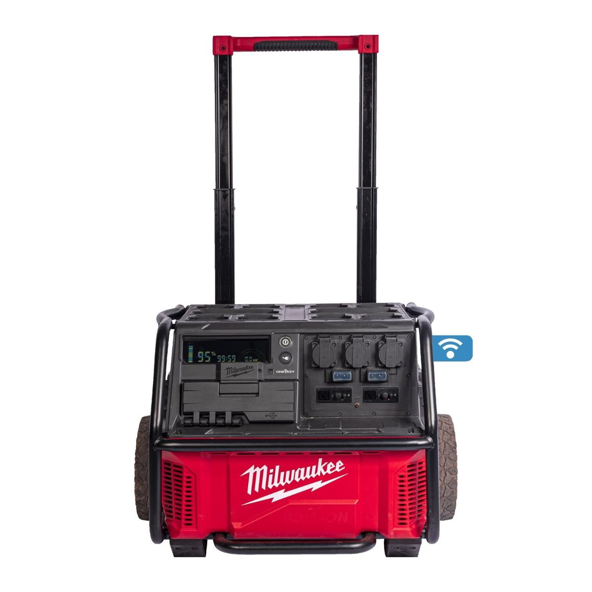 Milwaukee IRPSUOP2500 GB2 Packout Roll-On Mobile Power Supply 240V with 3 x 6.0Ah FORGE Battery & 6 Bay Rapid Charger