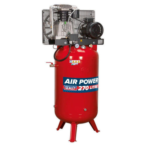 Sealey SACV52775B 270L Vertical Belt Drive Air Compressor 415V/32A